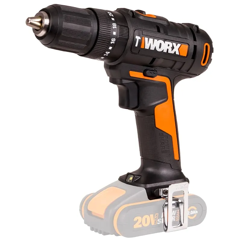 Дрель-шуруповерт ударная WORX WX370 20V 50Нм аккумуляторная, с 2хАКБ на 2 А*ч и ЗУ